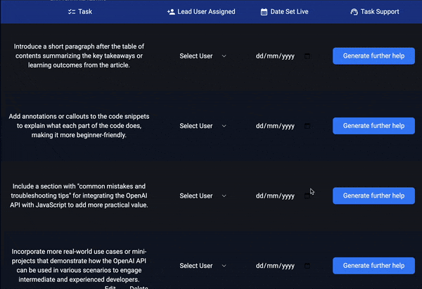 Get specific support for actioning recommendations